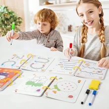Magical Tracking Exercise Book Control Training Book, Reusable Magic Exercise Copy, Children's Montessori Painting Education Stationery (Random Colors And Styles Of Components), Toys, Montessori Toys, Kids Toys, Kids Writing Book, Kids Reading Books, Girls Toys, Adhd, Back To School