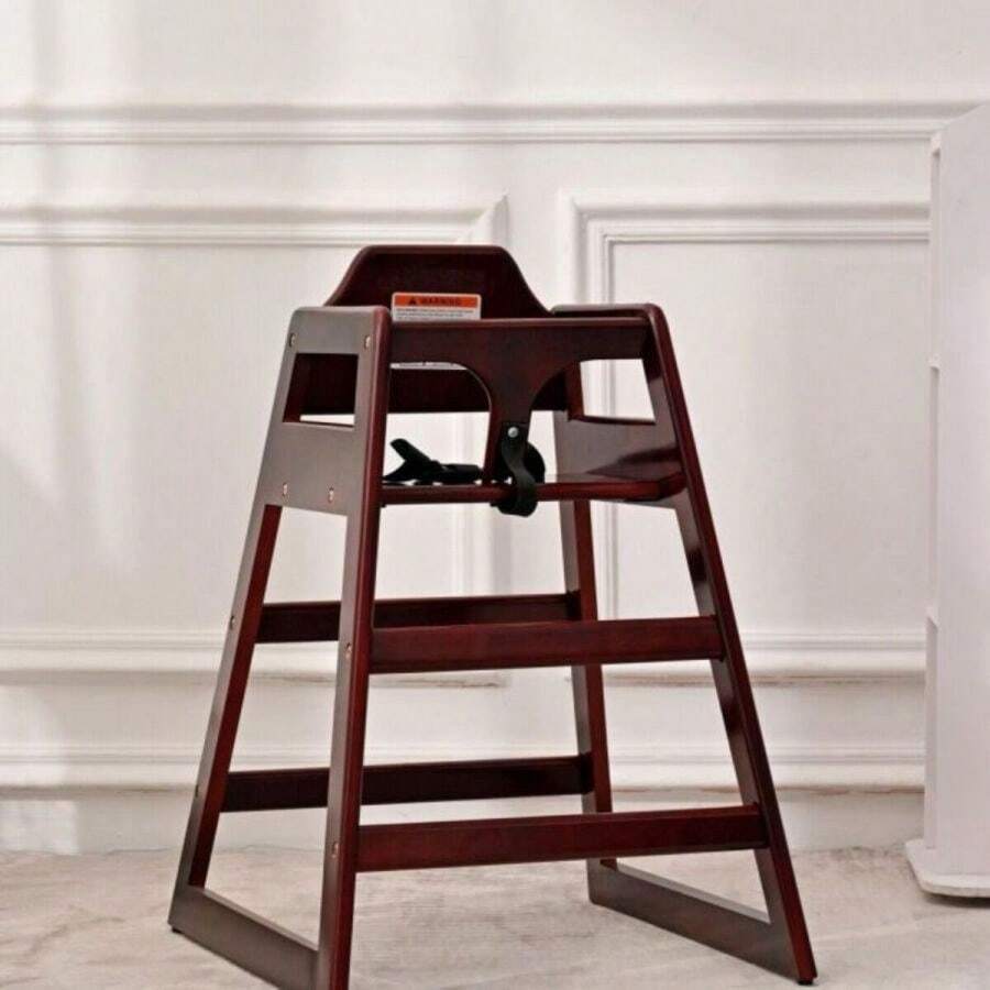 Wooden Double Solid Wood Feeding, Eat & Grow Portable High, Easy To Clean Baby Booster Chair In Walnut Finish - 桃花心木 - 查看 1