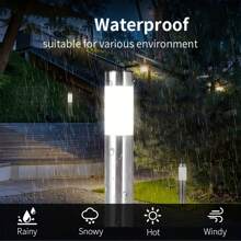 1 pieza Elegante Luces LED solares de acero inoxidable - Resistente al agua, diseño moderno para iluminación del jardín, patio y césped