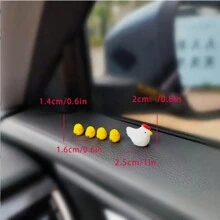 5pcs/Set Cute Miniature Chicken Car Decoration Accessories Including Car Interior Ornament, Inner Dashboard Decor, Control Panel Decor, Rearview Mirror Decor