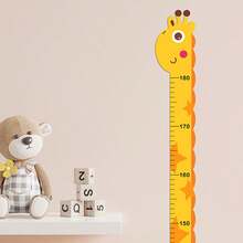 1 Cinta métrica de pared para medir la altura del bebé con diseño de jirafa de dibujos animados - Multicolor - Ver 4
