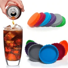 6 pièces Couvercles de canettes en silicone, Housses de canettes réutilisables en silicone, Bouchons ou protège-boîtes pour sodas, boissons, jus, boissons, s'adaptent aux canettes standard