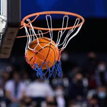 Basketball Rim, Wall Door Mounted Basketball Hoop, Heavy Duty Q235 Basketball Flex Rim Goal Replacement With Net, Standard 18" Indoor And Outdoor Hanging Basketball Hoop