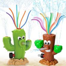 兒童消防栓噴水器，夏季嬉水玩具，傻笑臉和彩色泡沫管，水管玩具，戶外遊戲必備 - 彩色 - 查看 3