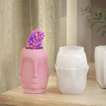 قالب جديد متعدد الوجوه مصنوع من شكل شفة الزهرة وجه الإنسان للأواني والأقلام، قوالب سيليكون خلاقة للزخرفة الجبسية الرجعية لل- DIY