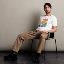 LGBT Pride T-Shirt. "PRIDE Waves." Diversity T-Shirt, Equality Print. White T-Shirt, Short Sleeve. Round Neck.
