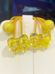2pcs Cute Butterfly Hair Ties For Girls, Elastic And Non-Damaging Double-Wrapped Hair Bands