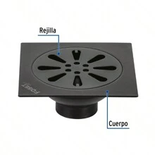 RESUMIDERO A INOX CUADRADO GOTA 10 X 10 CM 4"X 4" NEGRO RS-605M FOSET 45473 - Negro - Ver 2