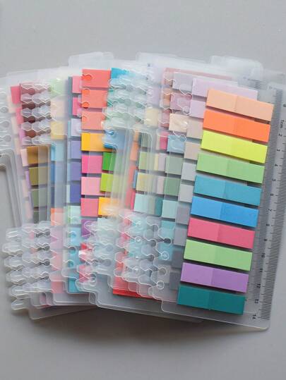 4000pcs In 20 Styles Of Simple Japanese And Korean Style Student Supplies For Back-To-School Season. Vintage-Style PET Transparent Sticky Notes, Index Tabs, Morandi-Colored Sticky Notes, And Classification Marking Tags. 20 Styles In One Pack. Back To School