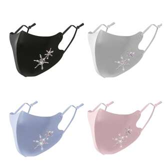 Rhinestone Mask, Washable & Adjustable Straps, Cool & Breathable, Sun Protection Face Cover, Ice Silk Material