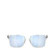 Oakley Kính mát hình chữ nhật phân cực, 56 mm - Chất rắn phân cực trong suốt/xanh lam - Xem 4