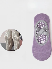 1對專業女款瑜珈襪，尺寸適合所有人，具有減震、防滑、耐磨、透氣、吸汗和皮膚友好等功能 - 瑜珈襪 - 查看 9