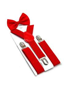 1pc Children's Strap Bow Tie Suit Bow Accessories Teen Strap Clip Adjustable Pants Clip For Boys And Girls, Ideal Choice For Gifts