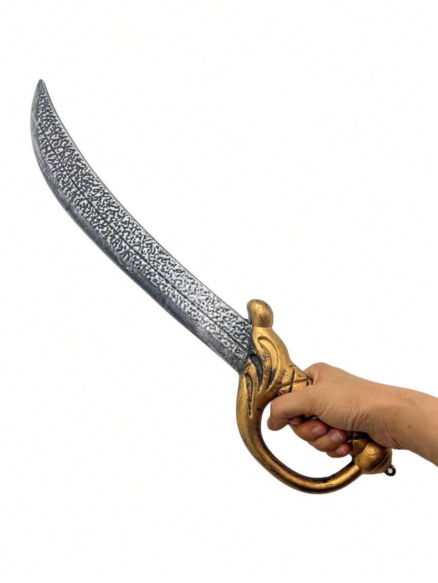 1pc Antique Bronze Pirate Cutlass Model Prop, Cosplay Pirate Costume Accessory, Suitable For Festival, Party, Performance Halloween - Bronze - View 1