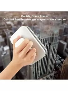 1pc Double-Sided Magnetic Window Cleaner - Handheld, No Battery Needed, Strong Magnet Attachment For High-Rise & Home Windows, 3-10mm Glass Compatibility, Outdoor & Indoor Use, Living Room & Bedroom Accessory - White - View 4