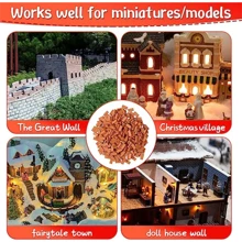 50 piezas Ladrillos a escala 1:16, bloques realistas diminutos rojos/grises, mini ladrillos artesanales, azulejos en miniatura, para modelado de casas, accesorios de paisajismo, DIY de cocina y jardín, adecuados para decoración de jardín de hadas, mejores regalos - Color caoba - Ver 7