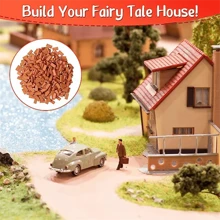 50 piezas Ladrillos a escala 1:16, bloques realistas diminutos rojos/grises, mini ladrillos artesanales, azulejos en miniatura, para modelado de casas, accesorios de paisajismo, DIY de cocina y jardín, adecuados para decoración de jardín de hadas, mejores regalos - Color caoba - Ver 6
