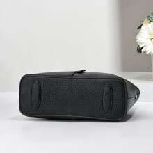 1 件新款时尚黑色 PU 皮革女士手提包，荔枝纹多层托特包，适合韩国女士生日礼物，优雅适合工作通勤和商务，纯色百搭妈妈包，柔软皮革单肩包和斜挎包，有史以来最好的母亲节礼物