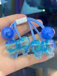 2pcs Cute Butterfly Hair Ties For Girls, Elastic And Non-Damaging Double-Wrapped Hair Bands