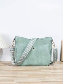 Bolso de cubo de estilo retro para mujer, bolso cruzado de correa de estilo retro, bolso hobo con correa de guitarra y gruesas correas de bolso bordadas para mujer - ¡perfecto para bolsos cruzados, bolsas de gimnasio, bolsos tote y talla grande!