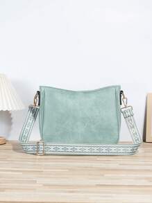 Bolso de cubo de estilo retro para mujer, bolso cruzado de correa de estilo retro, bolso hobo con correa de guitarra y gruesas correas de bolso bordadas para mujer - ¡perfecto para bolsos cruzados, bolsas de gimnasio, bolsos tote y talla grande!