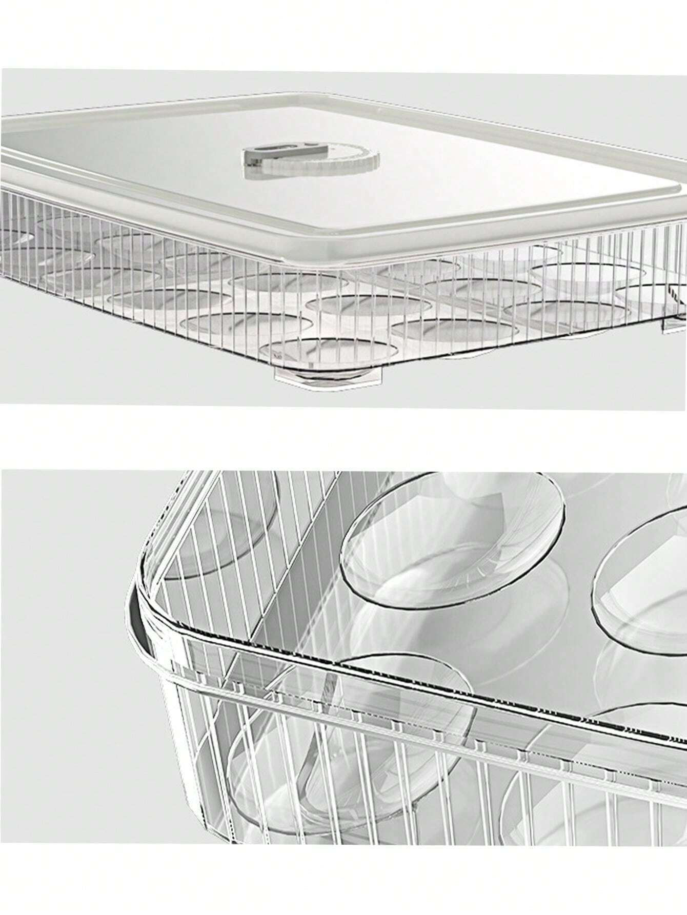 1pc Egg Storage Box With Lid. This Rectangular Egg Box Is Multi-Layer ...