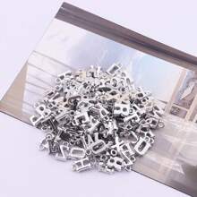 50/100 piezas Cuentas de letra acrílica 3D surtidas doradas y plateadas para manualidades de bricolaje con pulseras, collares, colgantes y otras joyas