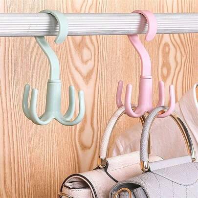 Nuevo organizador de zapatos giratorio de 360 grados con 4 ganchos, solución de almacenamiento de zapatos de plástico ahorradora de espacio para armario, dormitorio, entrada, perchero giratorio multiusos con ganchos para zapatillas, tacones, planos, botas, elemento esencial para la organización del hogar