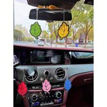 12pcs (Random Scent)  Car  Air Freshener Natural Scented Tea Paper Auto Hanging Vanilla Perfume Fragrance Leaf Shape Car Accessories Interior