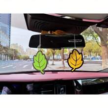 12pcs (Random Scent)  Car  Air Freshener Natural Scented Tea Paper Auto Hanging Vanilla Perfume Fragrance Leaf Shape Car Accessories Interior