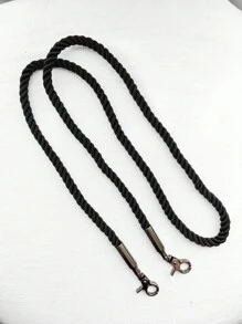 PU Leather Braided Rope Handles For Handbag Shoulder Bag Strap Handmade Bag DIY Accessories Alloy M - Black - View 4