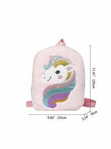 Plush Unicorn Cartoon Kids Backpack For Girls