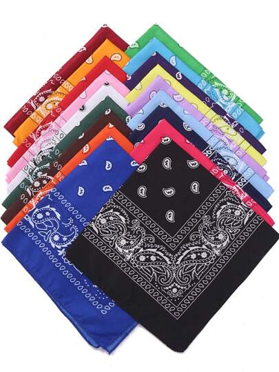 1入時尚多功能彩色復古可愛的印花圍巾頭巾頸巾頭巾，頭髮圈，頭箍，穿搭理想之選