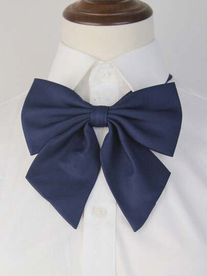 手工纯色涤纶JK纽扣接口女士学院风大码领结，适合校服JK制服、日常穿着、节日等情人节