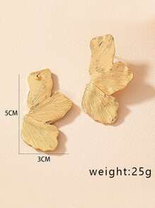 2pcs Unique Asymmetrical Petal Design Zinc Alloy Earrings, Vintage  Women's Summer Holiday Ear Studs