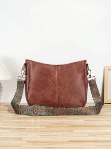 女性復古款桶包，斜挎包帶，素皮斜槓袋，吉他帶寬繡製錢包帶，適用於斜挎包，健身袋，手提袋等，多功能包款！