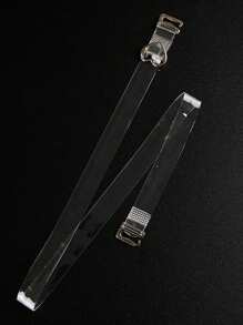 2pairs Heart-Ring Detail Transparent Shoulder Strap Body Care For Travel, Sport, Outdoor, Back To School Supplies Summer Cooling,Beach,Travel