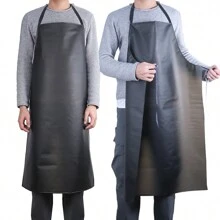Pvc Waterproof Oil Proof Plastic Apron Apron Keeping It Clean And Dry While Washing Dishes Kitchen Cooking Laboratory Work Butcher Dog Grooming Cleaning Fish Neutral Water Cleaning Black Light Translucent,Kitchen,Bathroom,Home,Household Supplies - Black Translucent - View 3