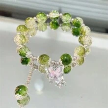 1入組可愛蝴蝶造型多顏色珠子手鍊，適用於女士女孩春夏假期禮物 - 蝴蝶款 - 查看 11