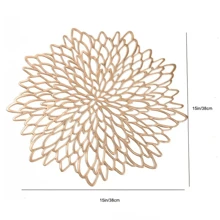 1入組木槿花PVC餐墊 - 時尚空心設計，防滑，耐用且可水洗 - 耐高溫桌墊適用於家居廚房、酒店和餐廳 - 為您的裝飾增添優雅的風味