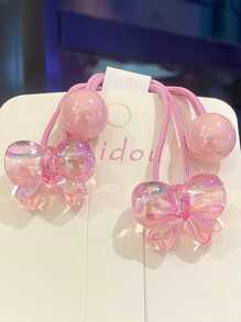 2pcs Cute Butterfly Hair Ties For Girls, Elastic And Non-Damaging Double-Wrapped Hair Bands