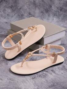Bohemian Style Slip-On Sandals, Casual Outdoor Non-Slip Flip Flops For Women, All Season Wear Valentines