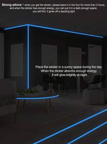 1pc Glow In The Dark Wall Sticker - Blue - View 4