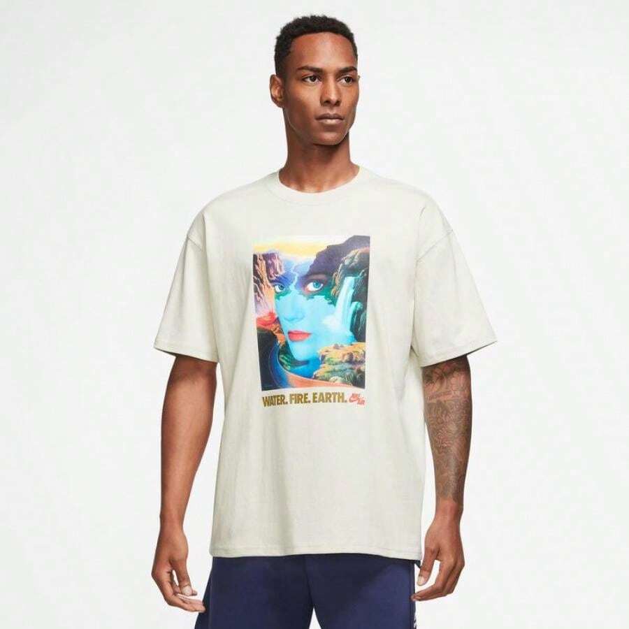 Nike Bring It Out T-Shirt - Boyfriend Style Men's - Beige/Beige - View 1