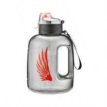 1 Bình Nước Thể Thao Dung Tích Lớn 1700Ml, Bình Thể Dục Unisex, Cốc Cắm Trại Ngoài Trời - màu đen - Xem 3