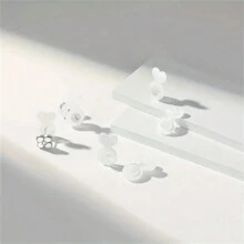 10入組，矽膠耳環墊片，提升耳朵，可用於重耳環，固定耳針支撐 - 白色 - 查看 6