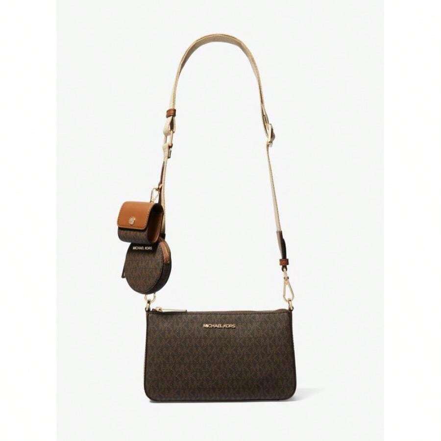 Michael Kors Michael_kors | Jet Set Logo Crossbody Bag With Case For Apple Airpods Pro® |  | Women Crossbody - Brown - View 1