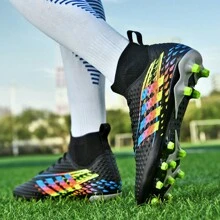 1 Paar Neue Professionelle Fußballschuhe Für Herren, Rutschfeste Ag-fußballstiefel, Atmungsaktive Hoch-top Fußballschuhe Für Erwachsene, Paar Outdoor-rasen Leichtgewichts-wettkampfschuh, Leder Klassische Sport Fußballschuhe Ronaldo Cleats