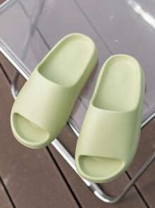 Men's Thick Sole Minimalist Slide Sandals, Extra Wide, Waterproof And Anti-Slip - Green - View 5