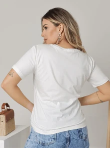 Women T-Shirts - 白色 - 查看 3